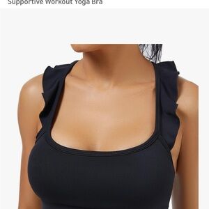 NWT Ruffle Strap Razorback Sports bra. Lite padding.  M